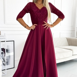AMBER blonde lang kjole i bordeaux