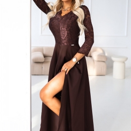 AMBER blonde lang kjole i czekolada