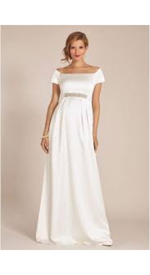 Aria graviditets brudekjole hvid lang