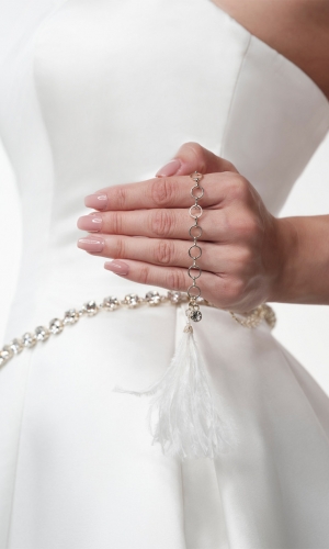 Bælte 3 pcs ivory/gold | bridalstore.dk