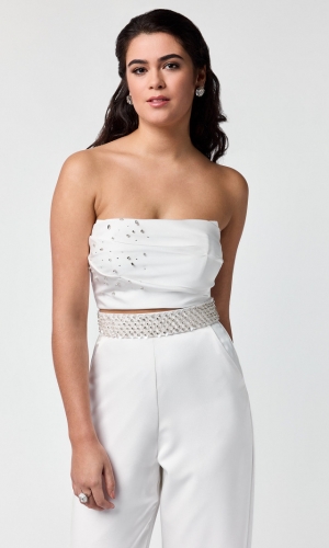 Bælte Strass ivory | bridalstore.dk