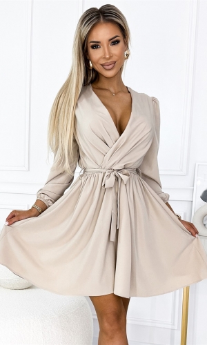 BINDY midikjole i beige