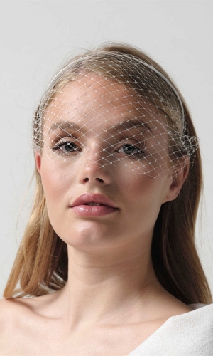 Birdcage-slør ivory | bridalstore.dk