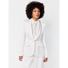 Hvid blazer til hvide bukser studenter blazer satin