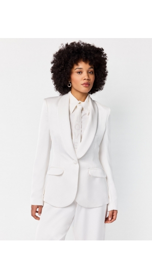 Hvid blazer til hvide bukser studenter blazer satin