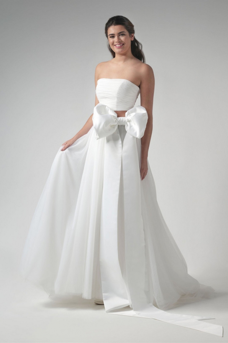 Blomst Mat satin ivory | bridalstore.dk