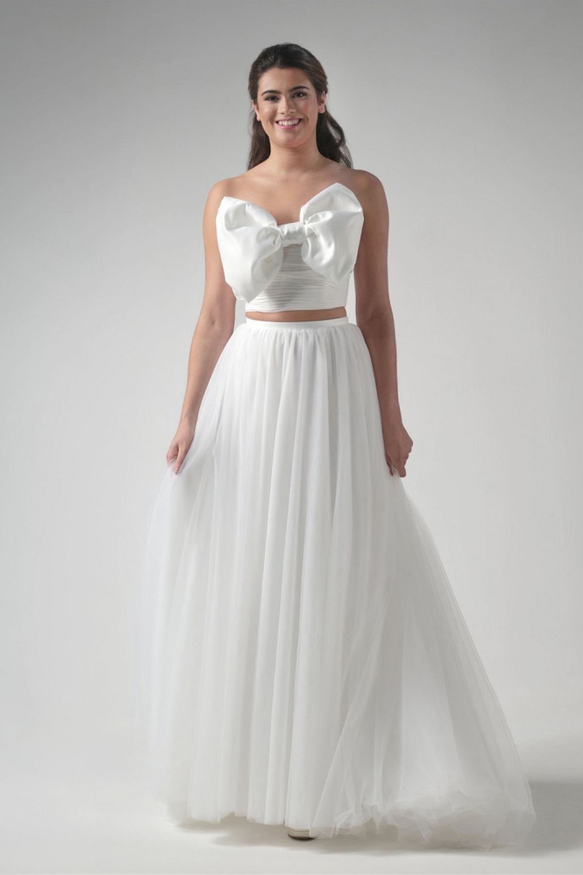 Blomst Mat satin ivory | bridalstore.dk