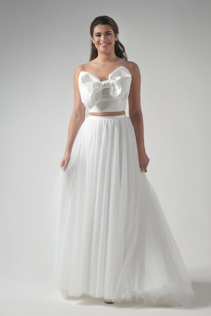 Blomst Mat satin ivory | bridalstore.dk