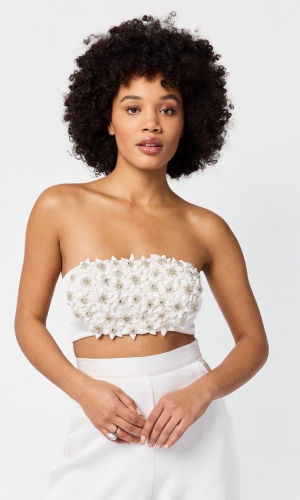 Blomst Satin flowers Gem Yvette ivory | bridalstore.dk
