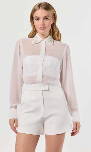 Bluse Chiffon Gem June ivory | bridalstore.dk