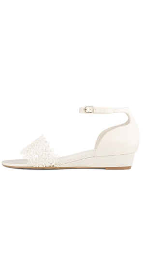 Sko Bohemiske Bibi  med rem og creme/ivory farvet med blonde Sko Bohemiske Bibi  med rem og creme/ivory farvet med blonde