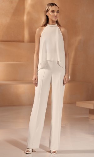 Brudetop i stretch-crepe uden ærmer E418 | bridalstore.dk