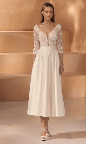 Brudetop i blonde med 3/4 ærmer E427 | bridalstore.dk