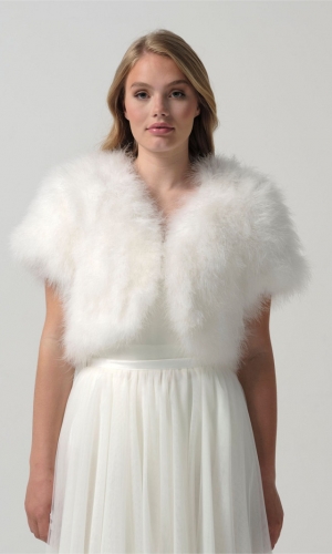 Bolero Marabou ivory | bridalstore.dk