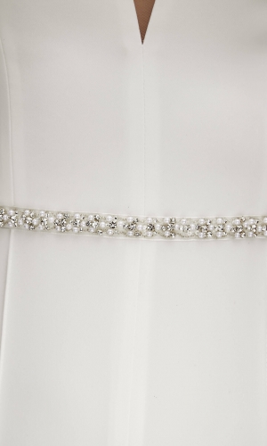 Brudebælte PA110 med pyntesten på organza | bridalstore.dk