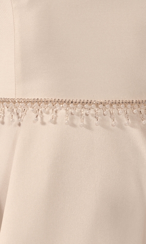 Brudebælte PA127 med perler og rhinsten på organza | bridalstore.dk