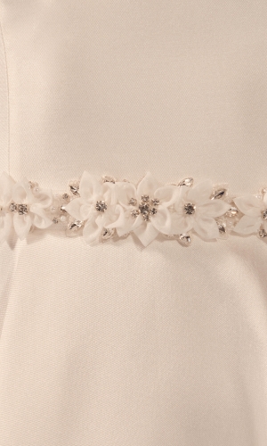 Brudebælte PA156 med perler og pyntesten på satin | bridalstore.dk