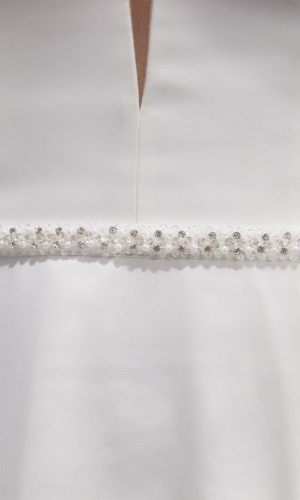 Brudebælte PA177 med glasperler, zirkoner og perler | bridalstore.dk