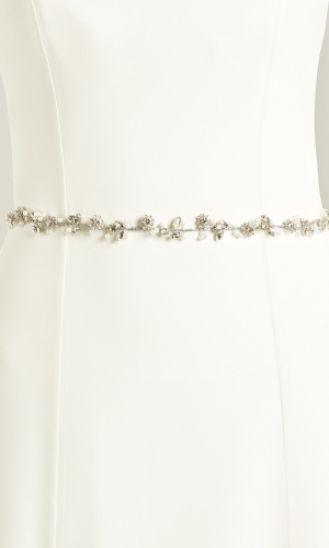 Brudebælte PA38 med fine blomster og pyntesten | bridalstore.dk