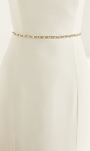 Brudebælte PA52 med pyntesten på satin | bridalstore.dk