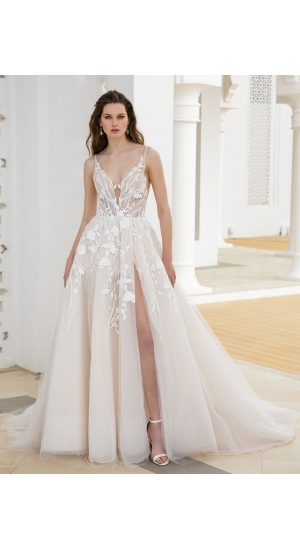 Brudekjole Aurora med strop