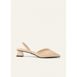 Nude brudepumps i satin | bridalstore.dk