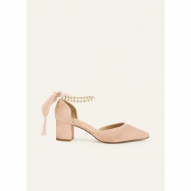 Lyserøde pumps i mat satin | bridalstore.dk