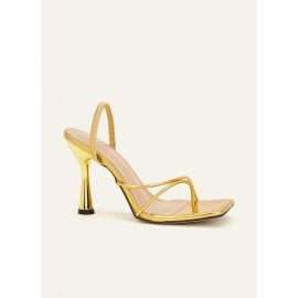 Guldfarvede pumps i satin | bridalstore.dk