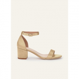 Beige brudepumps i metallisk satin | bridalstore.dk