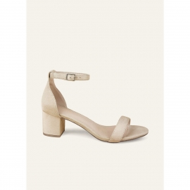 Nude brudesandaler i pu-læder | bridalstore.dk