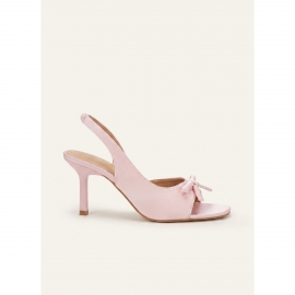 Lyserøde pumps i satin | bridalstore.dk