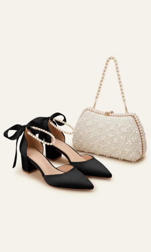 Brudepumps ALMA med matchende clutch | bridalstore.dk