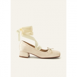 Ivory brudepumps i satin | bridalstore.dk
