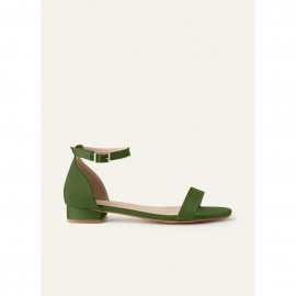 Grønne sandaler i satin | bridalstore.dk