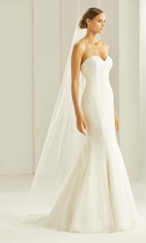 Brudeslør S299 i blød tyl med corded edge (snorekant) 170 cm | bridalstore.dk