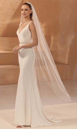 Brudeslør S481 i skinnende glimmertyl 170 cm | bridalstore.dk