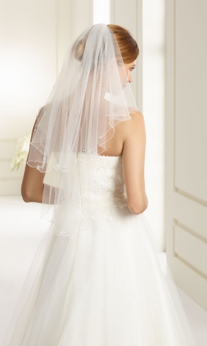 Brudeslør S72 i blød tyl med corded edge (snorekant) 80 cm | bridalstore.dk