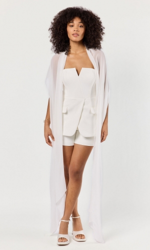 Tørklæde Chiffon ivory | bridalstore.dk