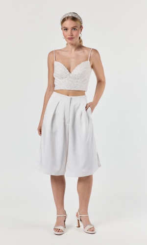 Bermudashorts Gem Satin Lucia ivory | bridalstore.dk