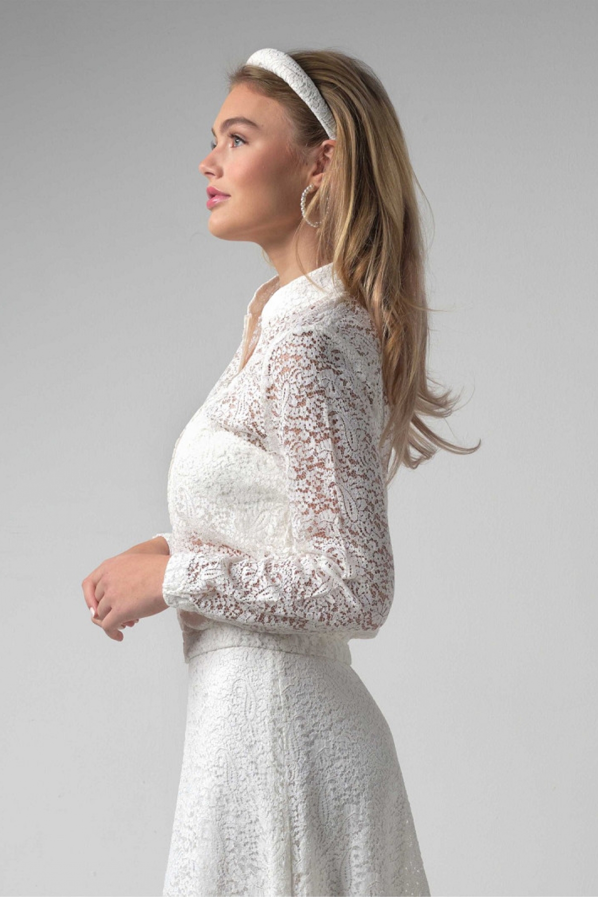 Bomberjakke Gita ivory | bridalstore.dk