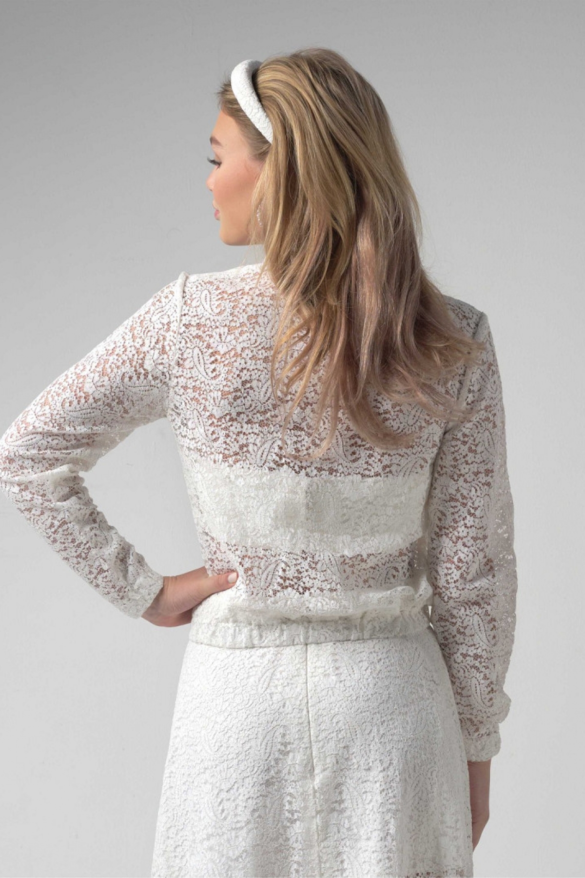 Bomberjakke Gita ivory | bridalstore.dk
