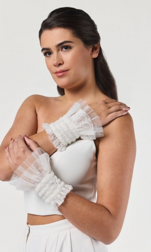 Håndledsmanchet i blonde ivory | bridalstore.dk