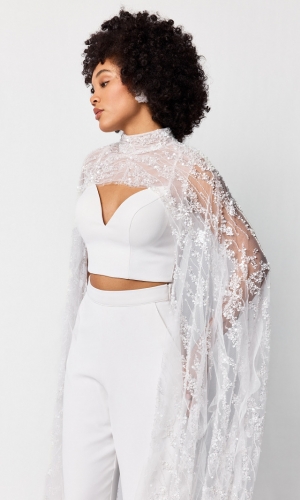 Cape Gem Armelle 150cm ivory | bridalstore.dk