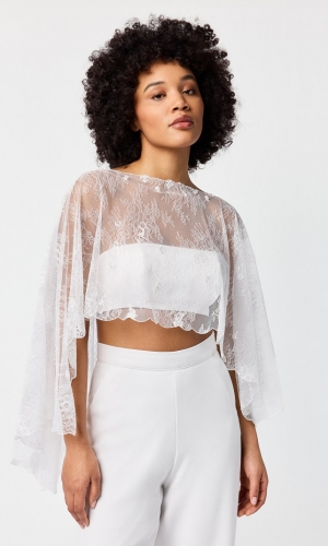 Cape Lace 60cm ivory | bridalstore.dk