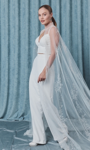 Cape Olivia 260cm ivory | bridalstore.dk
