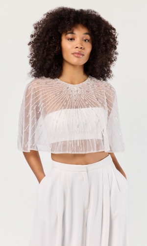Cape Short Joy ivory | bridalstore.dk