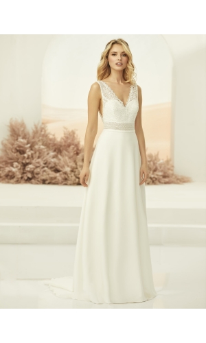 Suma boho brudekjole med blonde enkel chiffon I underdel