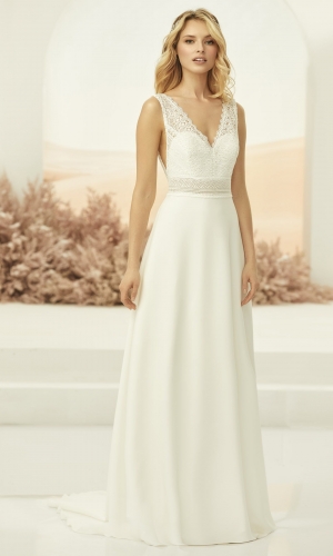Suma boho brudekjole med blonde enkel chiffon I underdel