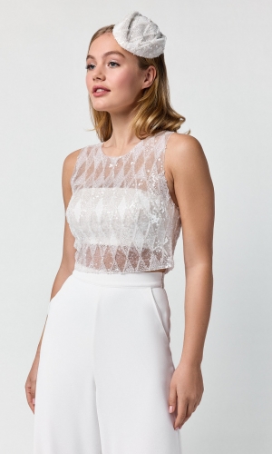 Fascinator Jill ivory | bridalstore.dk