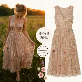 Choklate kjole med blomster rosa